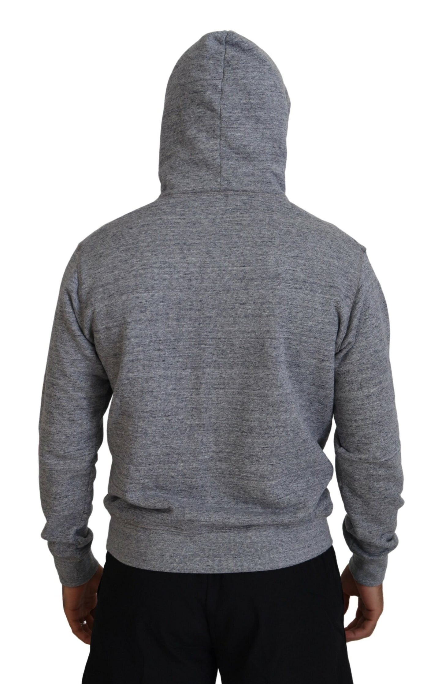 Dsquared² Gray Cotton Hooded Logo Print Men Pullover Sweater by Dsquared²