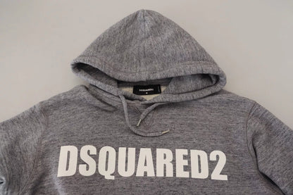 Dsquared² Gray Cotton Hooded Logo Print Men Pullover Sweater by Dsquared²