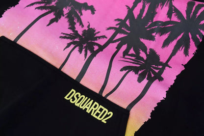 Dsquared² Black Cotton Hooded Printed Men Pullover Sweater by Dsquared²