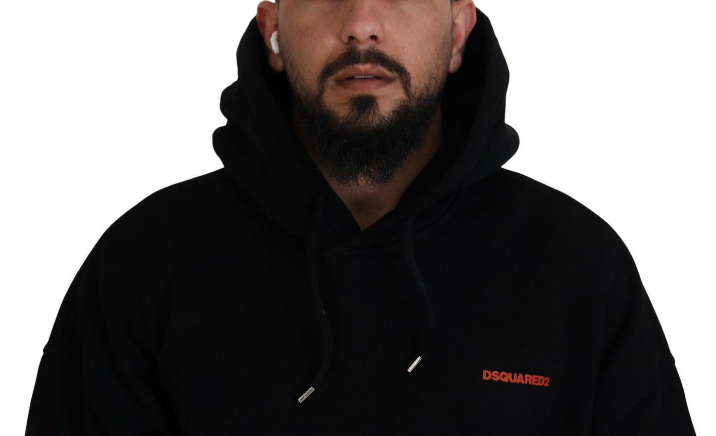 Dsquared² Black Red Cotton Hooded Tie Dye Pullover Sweater by Dsquared²