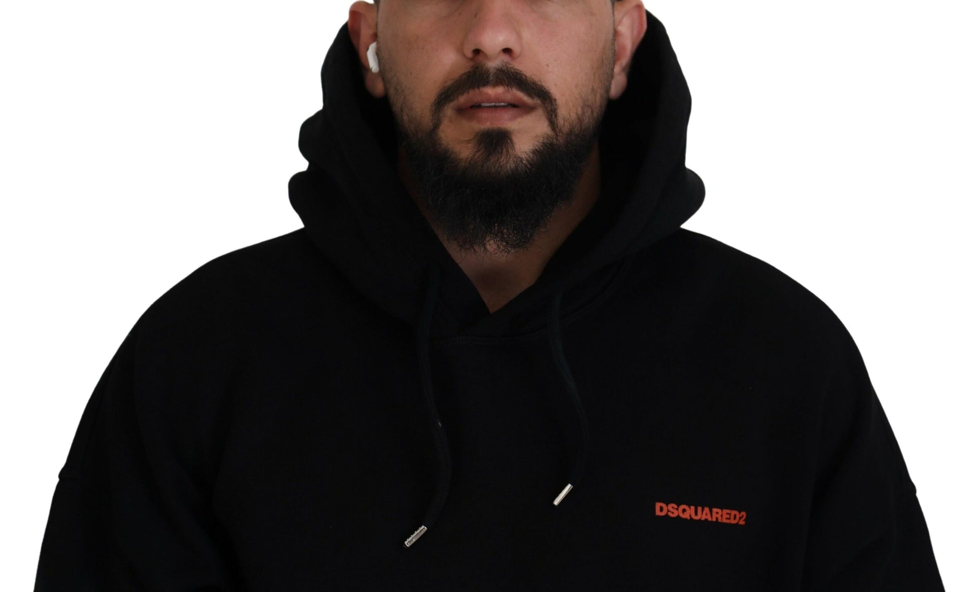 Dsquared² Black Red Cotton Hooded Tie Dye Pullover Sweater by Dsquared²