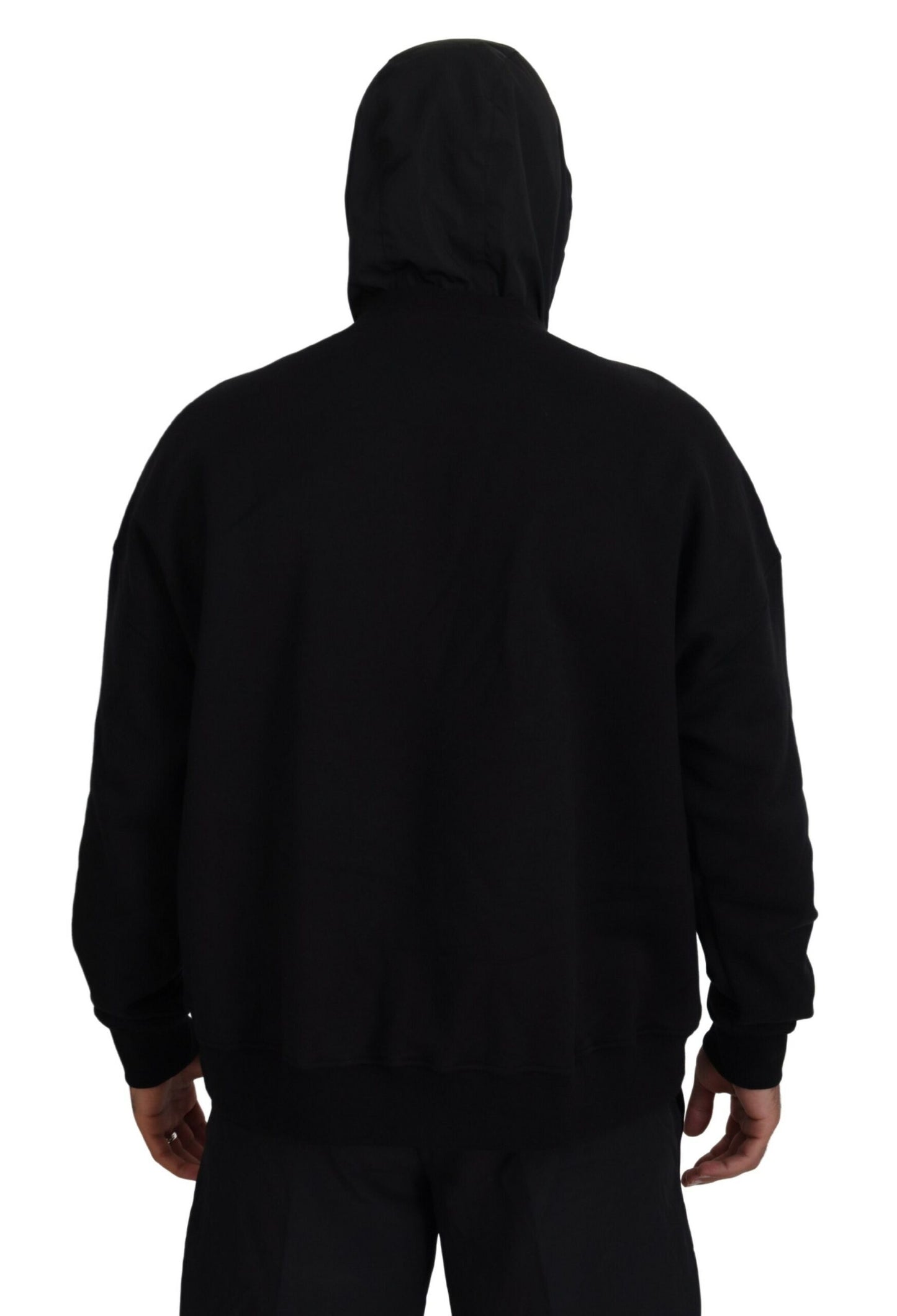 Dsquared² Black Cotton Hooded Printed Pullover Sweater by Dsquared²