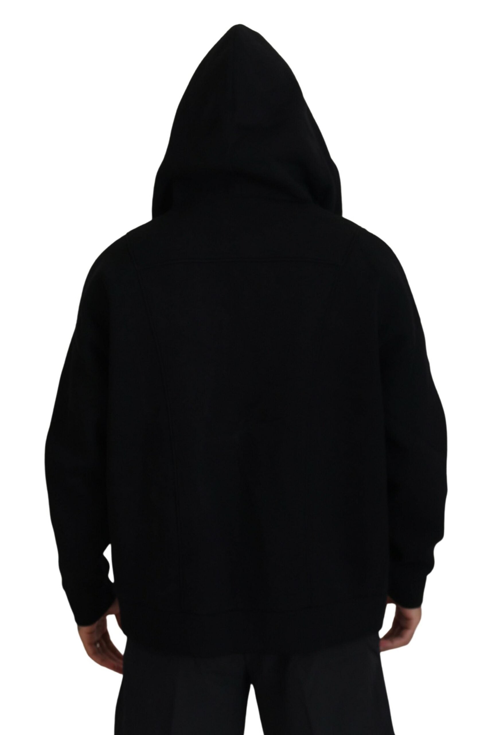 Dsquared² Black Hooded Printed Sleeves Double Zip Sweater by Dsquared²