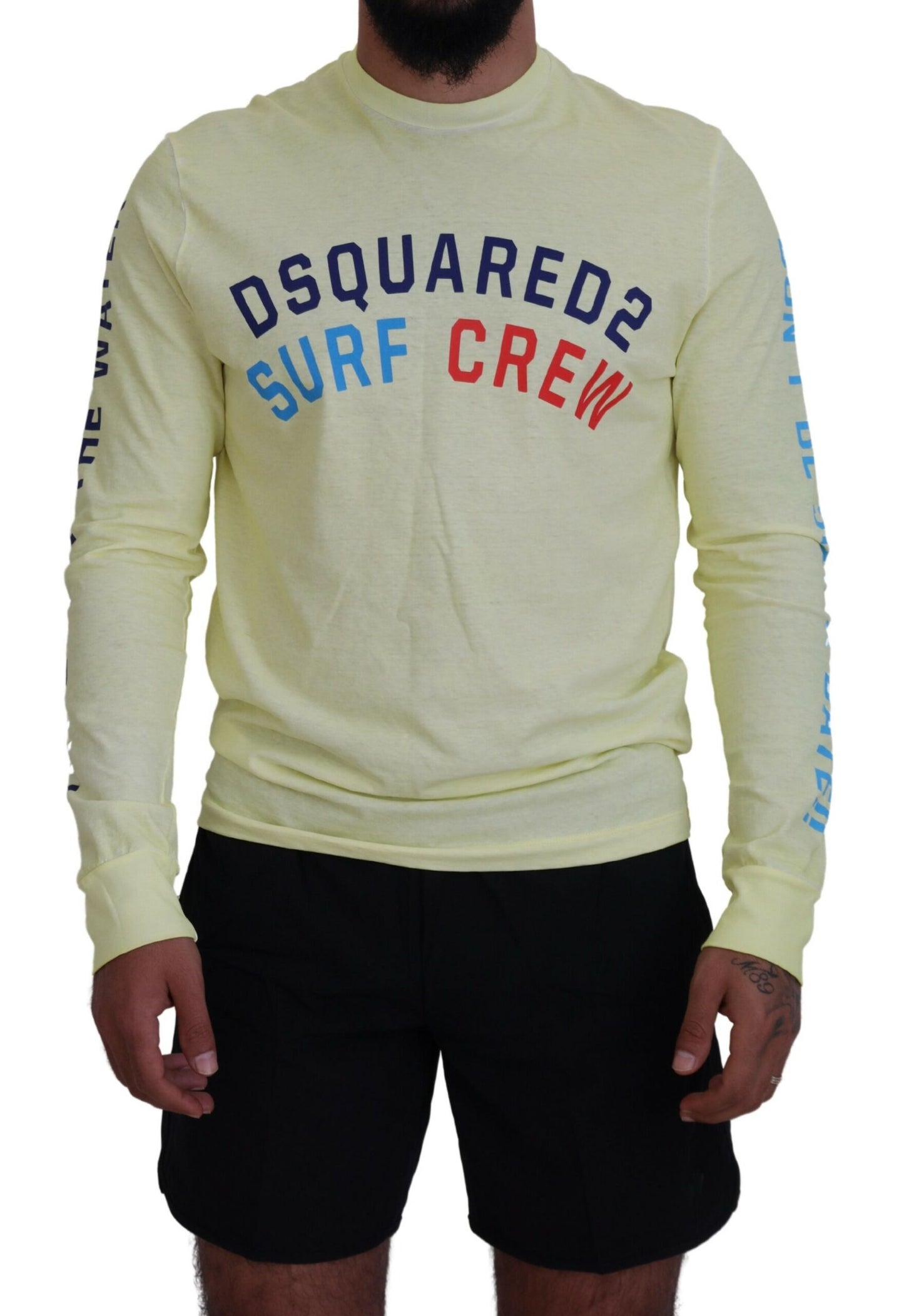 Dsquared² Yellow Colorful Print Long Sleeves Top T-shirt by Dsquared²