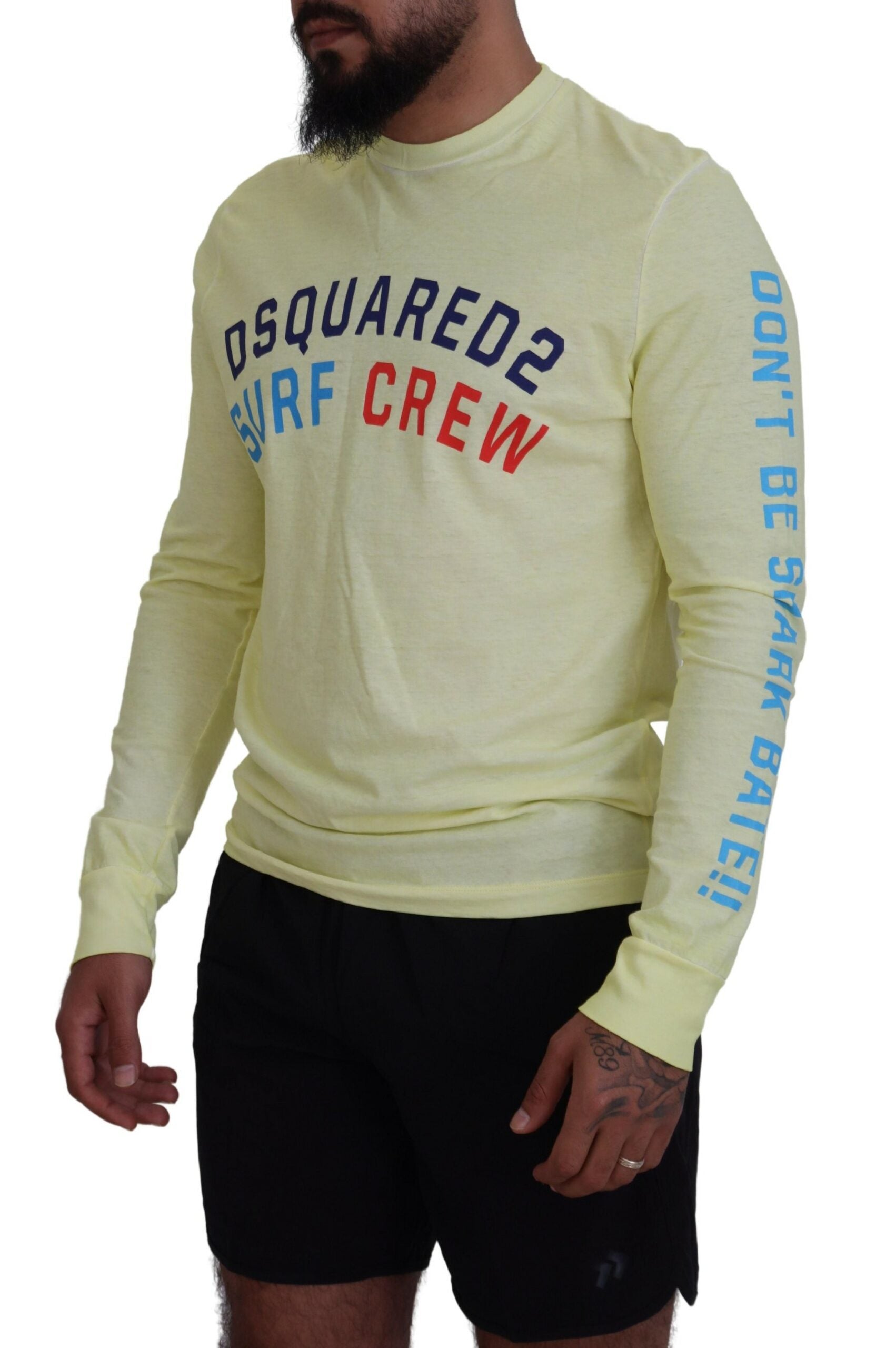 Dsquared² Yellow Colorful Print Long Sleeves Top T-shirt by Dsquared²
