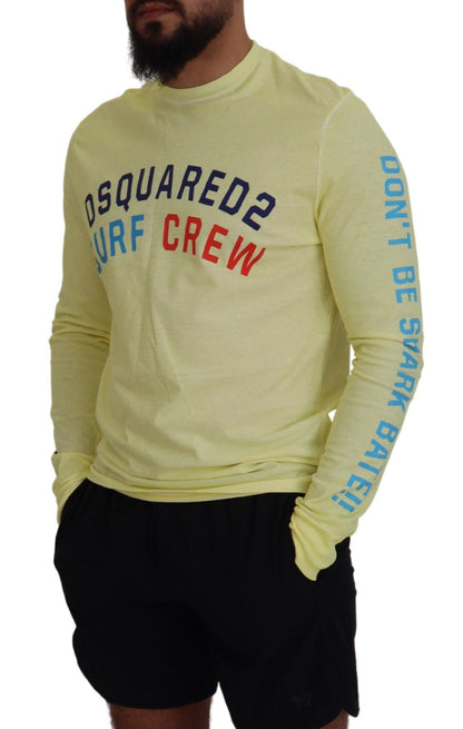 Dsquared² Yellow Colorful Print Long Sleeves Top T-shirt by Dsquared²