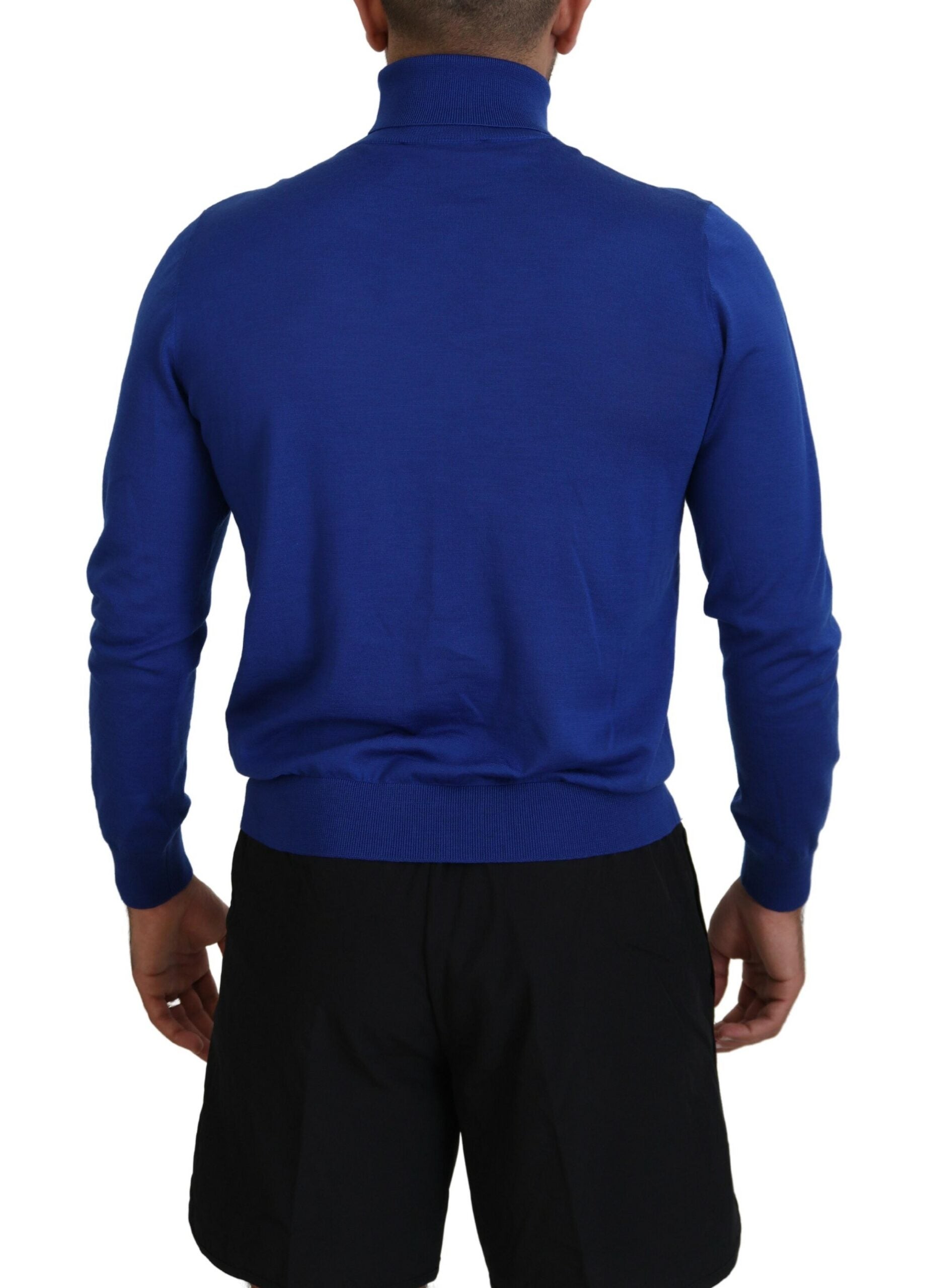 Dsquared² Blue Logo Print Long Sleeves Turtle Neck Sweater by Dsquared²