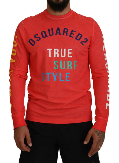 Dsquared² Orange Colorful Print Long Sleeves Top T-shirt by Dsquared²