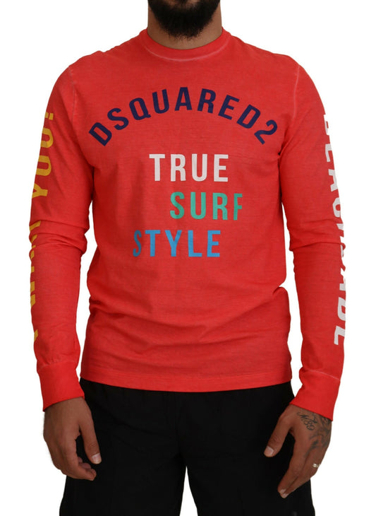 Dsquared² Orange Colorful Print Long Sleeves Top T-shirt by Dsquared²