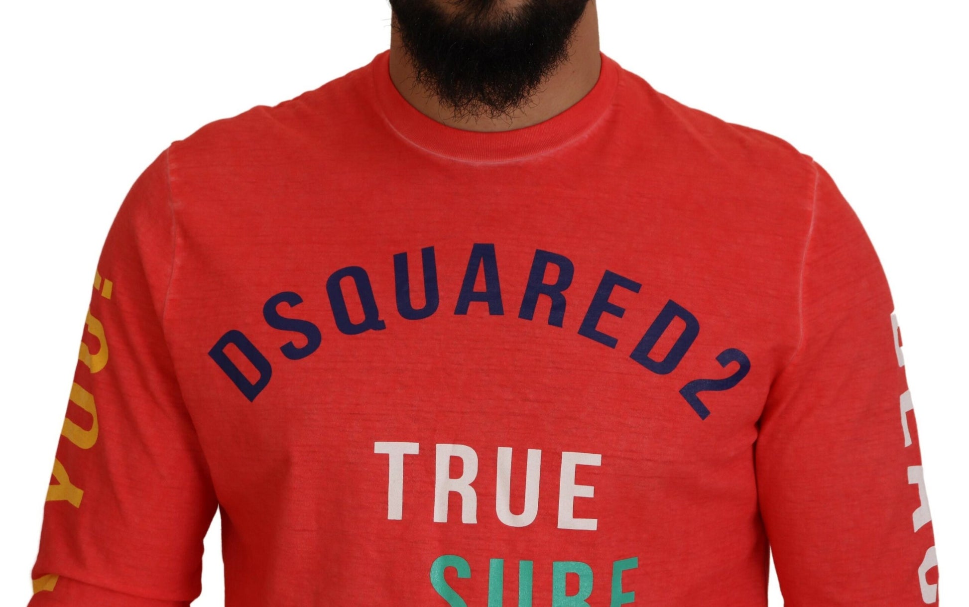 Dsquared² Orange Colorful Print Long Sleeves Top T-shirt by Dsquared²
