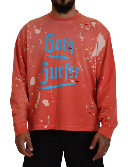 Dsquared² Orange Printed Long Sleeves Pullover Sweater by Dsquared²