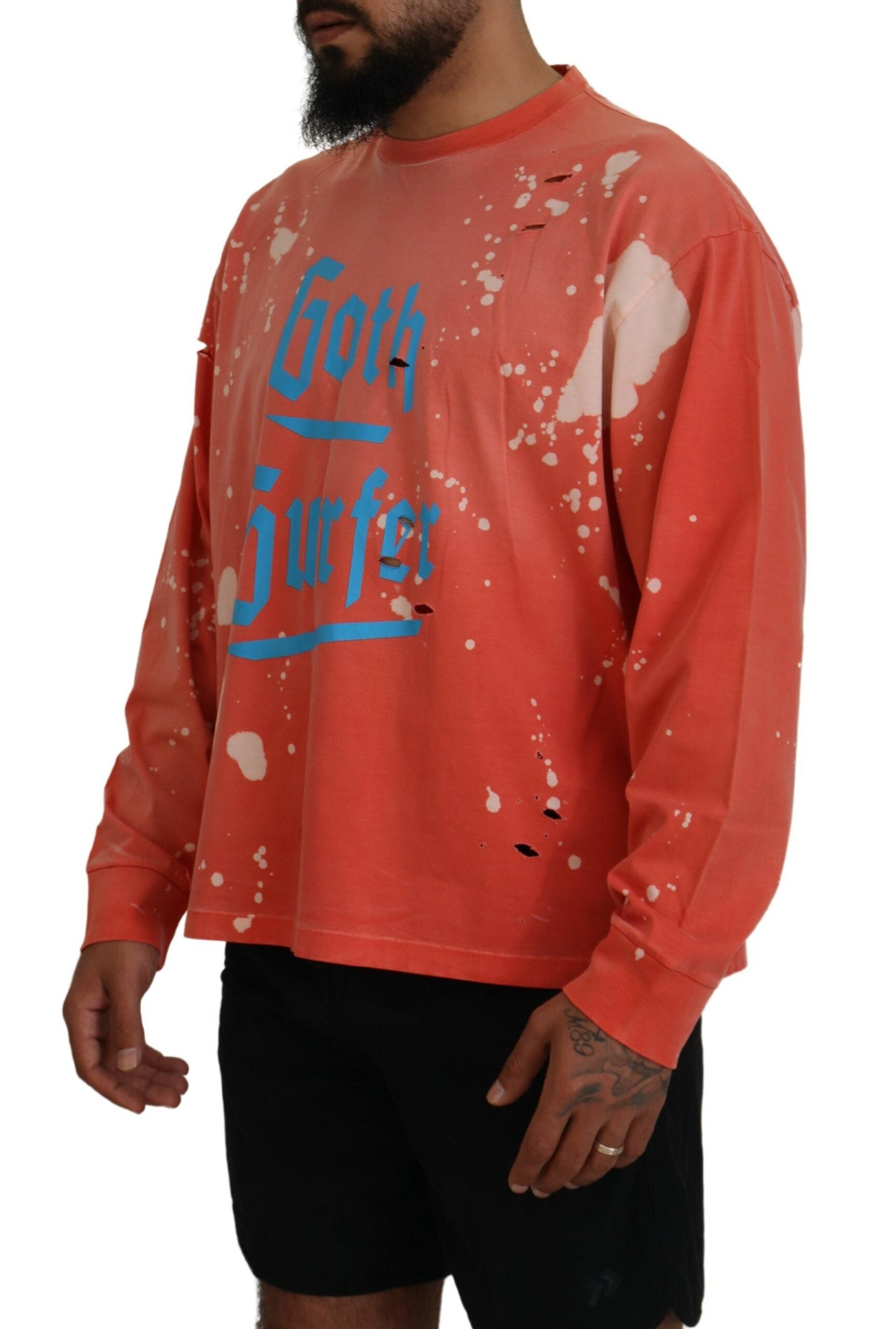 Dsquared² Orange Printed Long Sleeves Pullover Sweater by Dsquared²