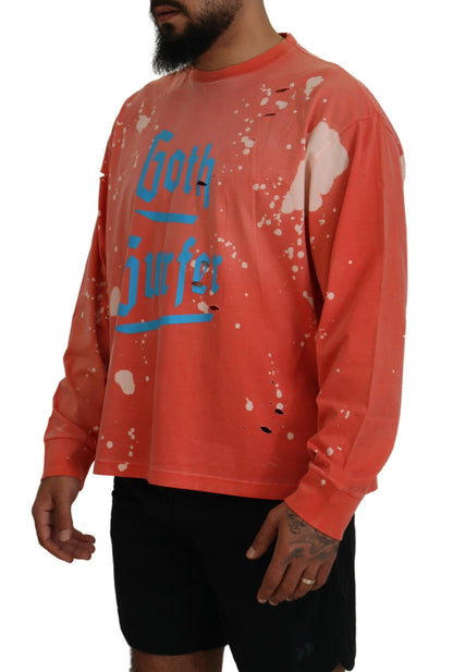 Dsquared² Orange Printed Long Sleeves Pullover Sweater by Dsquared²