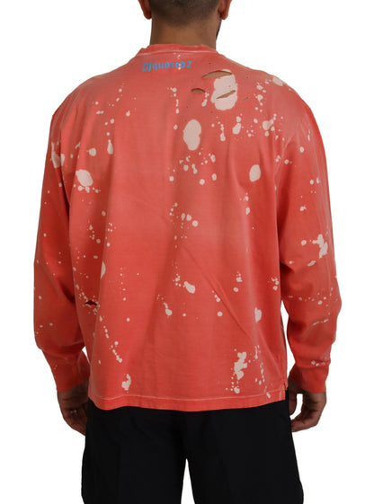 Dsquared² Orange Printed Long Sleeves Pullover Sweater by Dsquared²