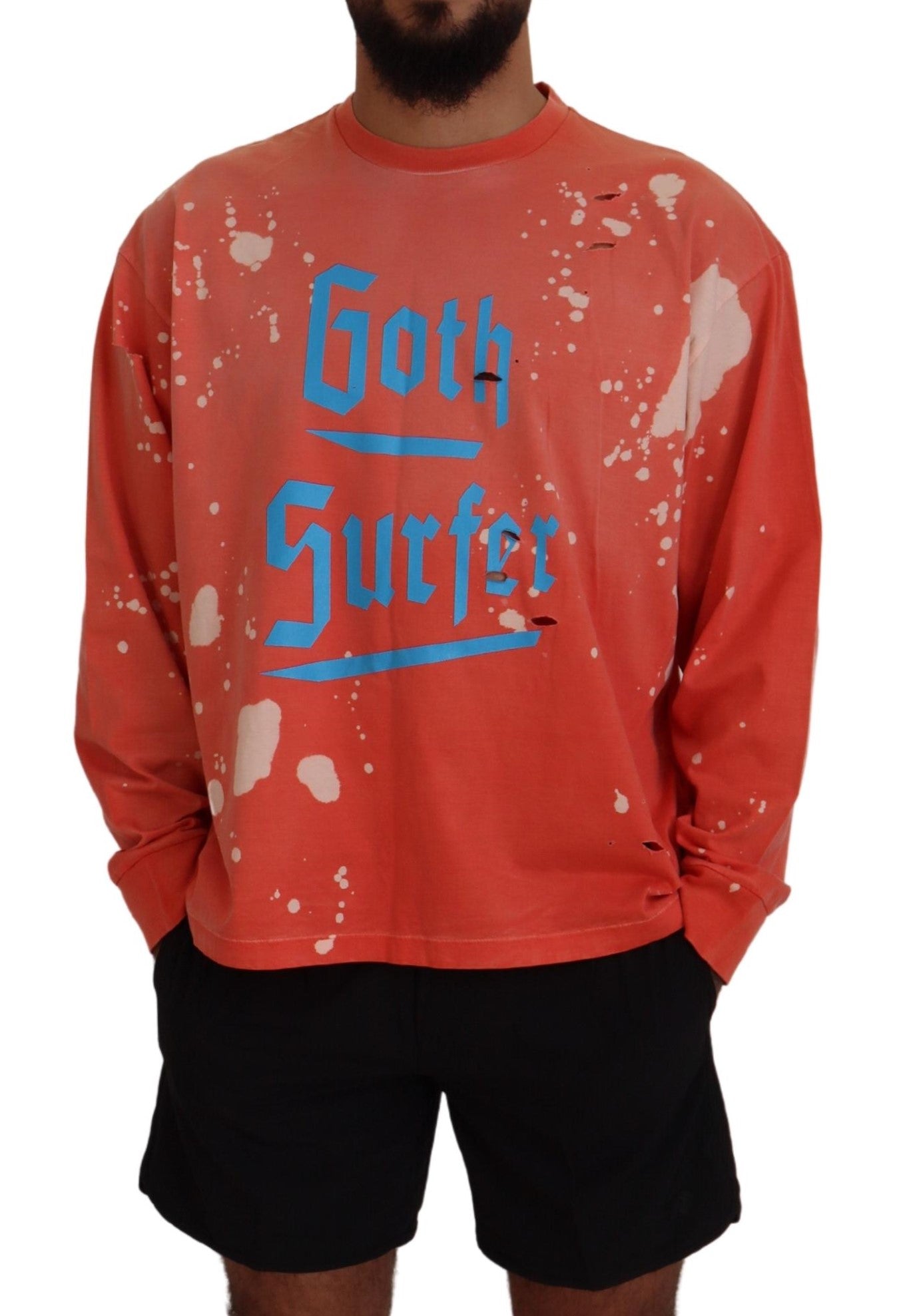 Dsquared² Orange Printed Long Sleeves Pullover Sweater by Dsquared²