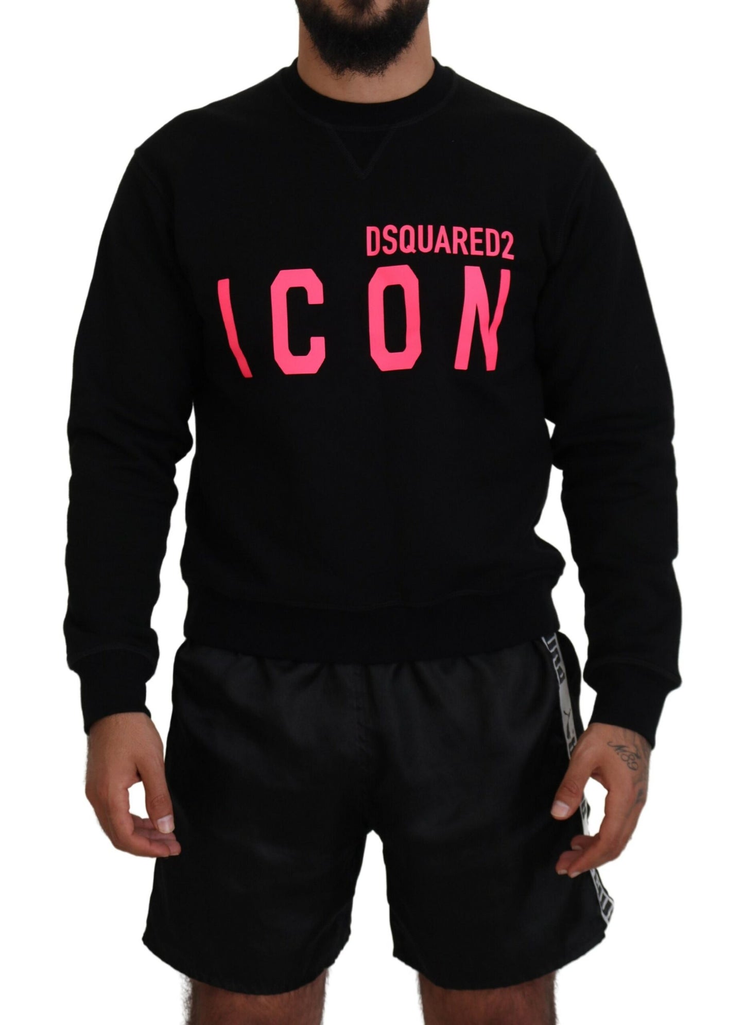 Dsquared² Black Printed Long Sleeves Pullover Sweater by Dsquared²