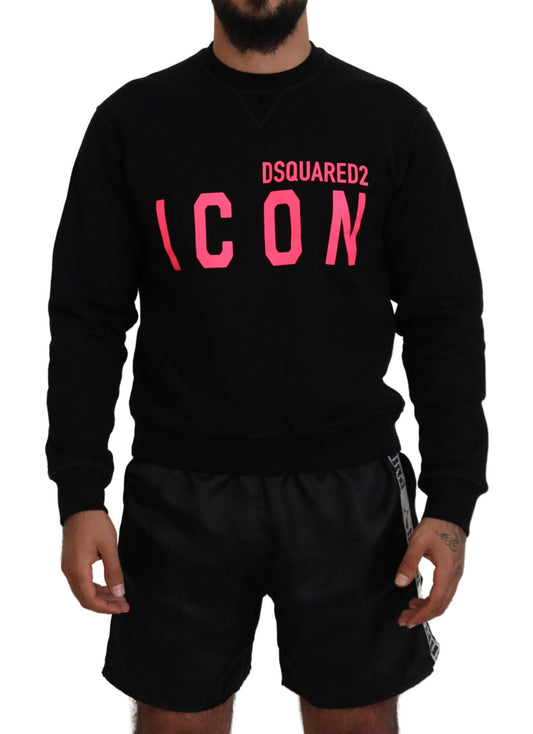 Dsquared² Black Printed Long Sleeves Pullover Sweater by Dsquared²
