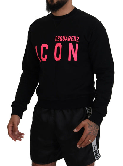 Dsquared² Black Printed Long Sleeves Pullover Sweater by Dsquared²