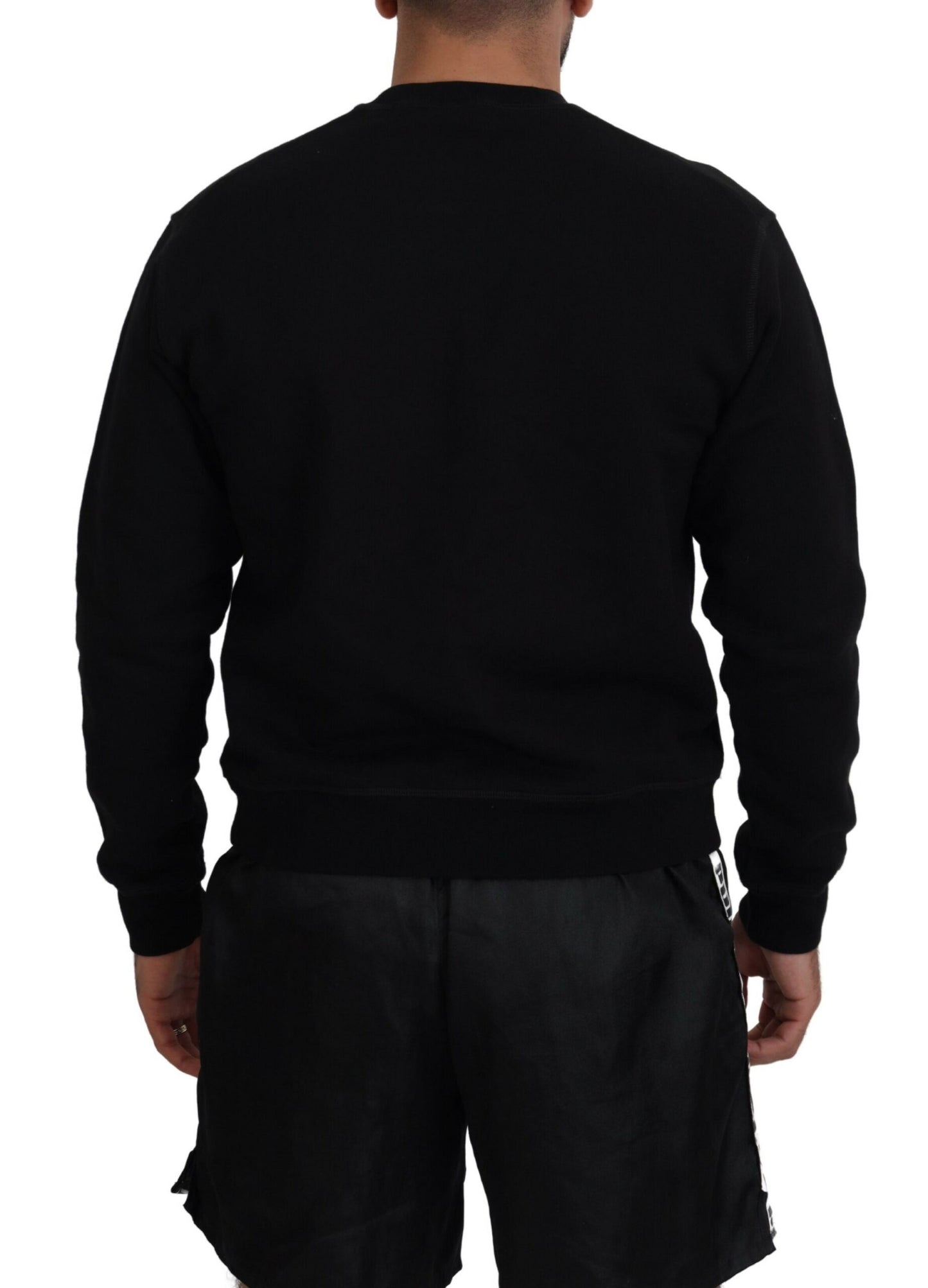 Dsquared² Black Printed Long Sleeves Pullover Sweater by Dsquared²
