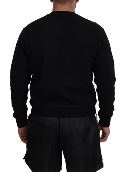 Dsquared² Black Printed Long Sleeves Pullover Sweater by Dsquared²