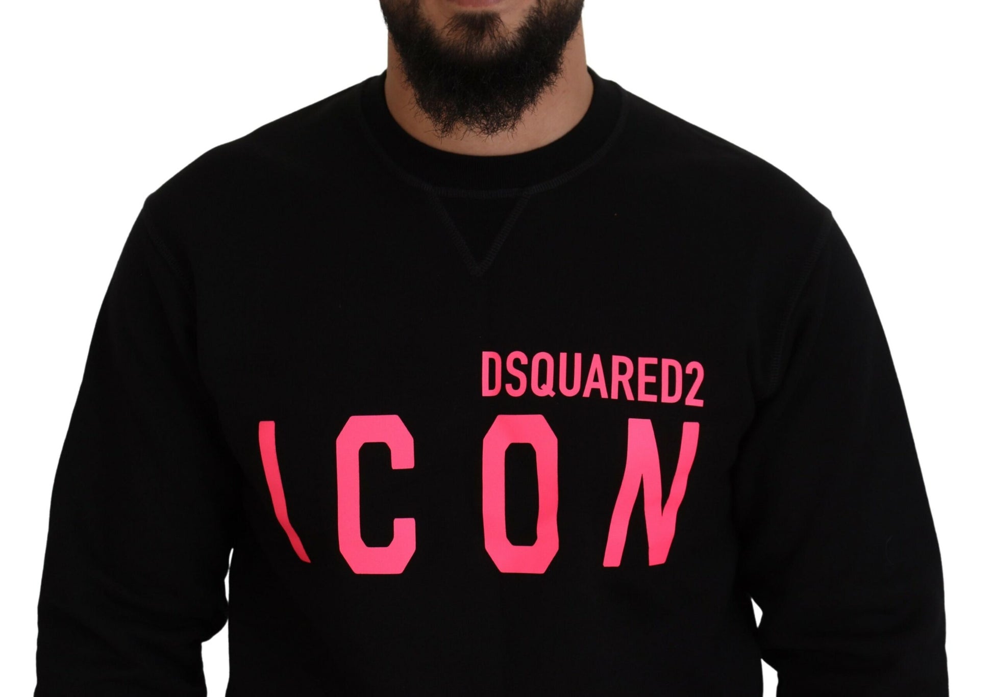 Dsquared² Black Printed Long Sleeves Pullover Sweater by Dsquared²