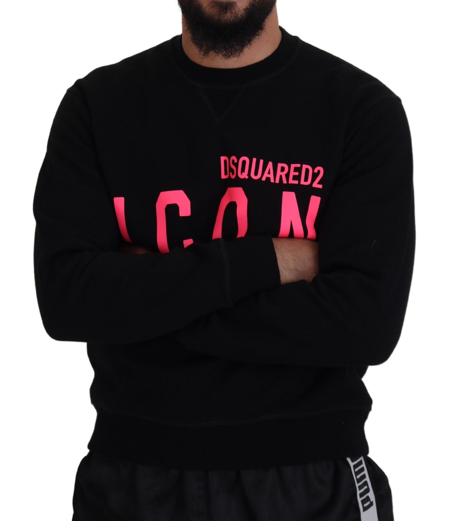 Dsquared² Black Printed Long Sleeves Pullover Sweater by Dsquared²