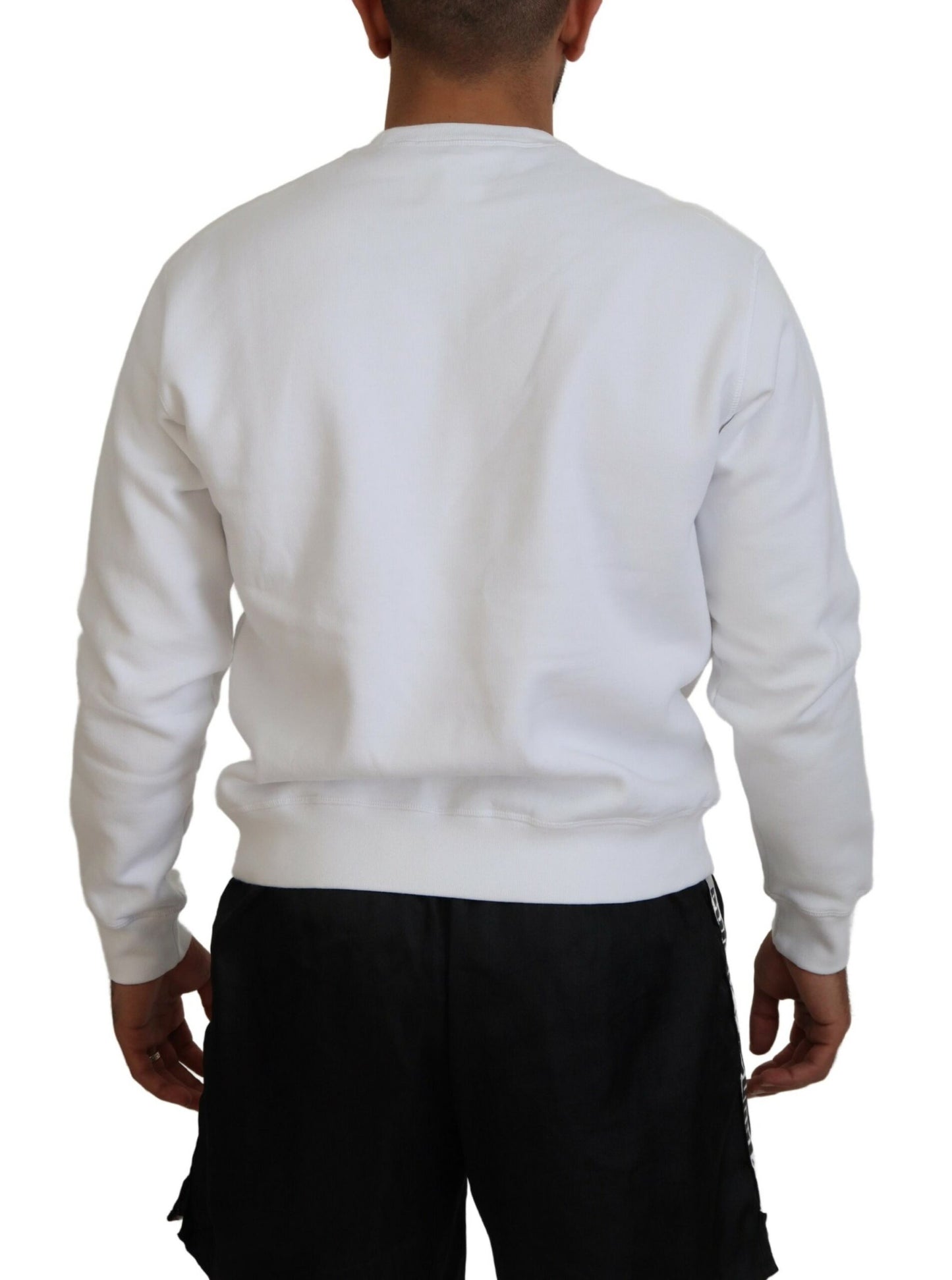 Dsquared² White Printed Long Sleeves Pullover Sweater by Dsquared²