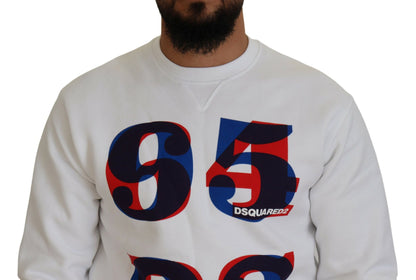 Dsquared² White Printed Long Sleeves Pullover Sweater by Dsquared²