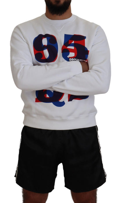 Dsquared² White Printed Long Sleeves Pullover Sweater by Dsquared²