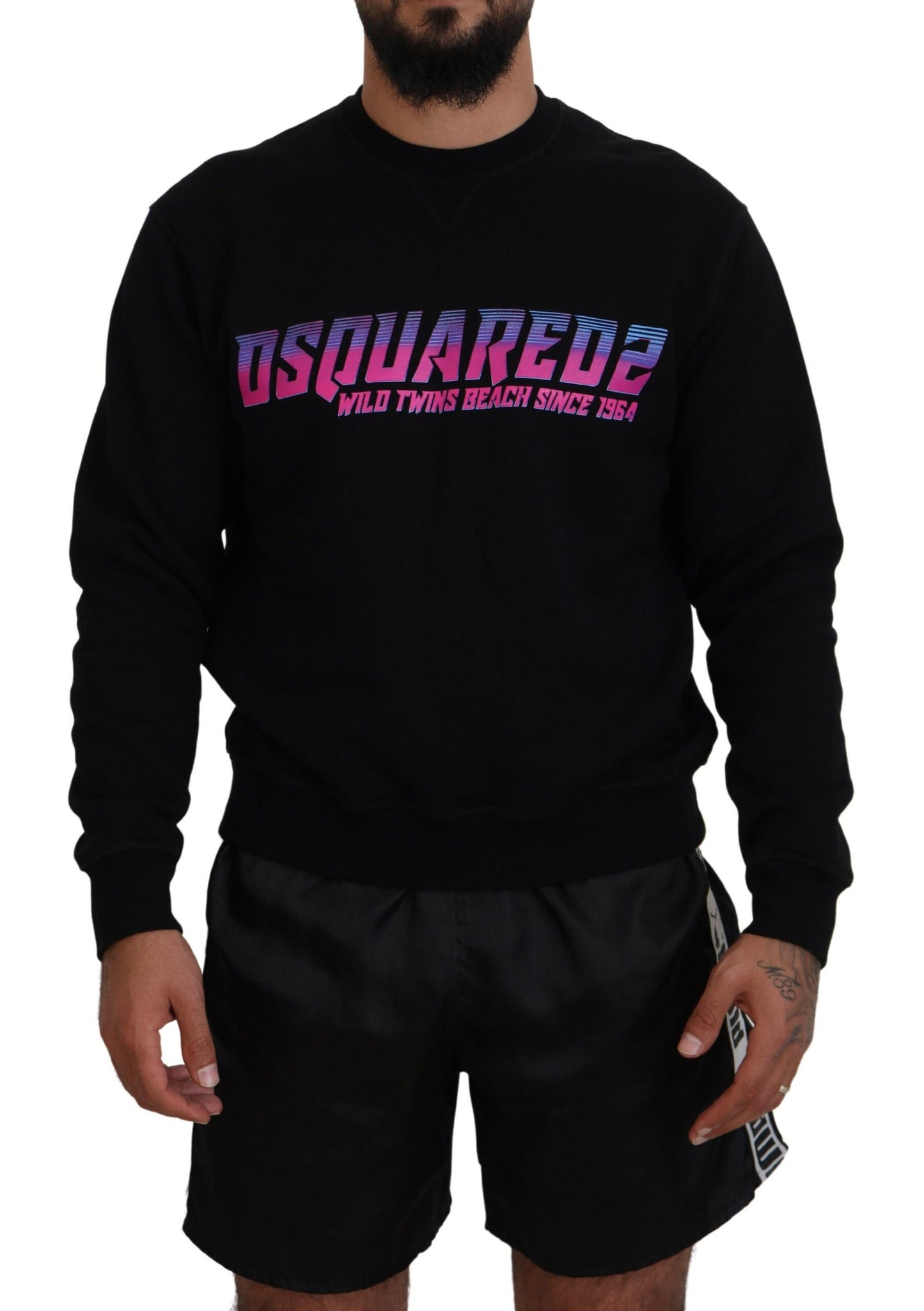 Dsquared² Black Logo Print Long Sleeves Men Pullover Sweater by Dsquared²