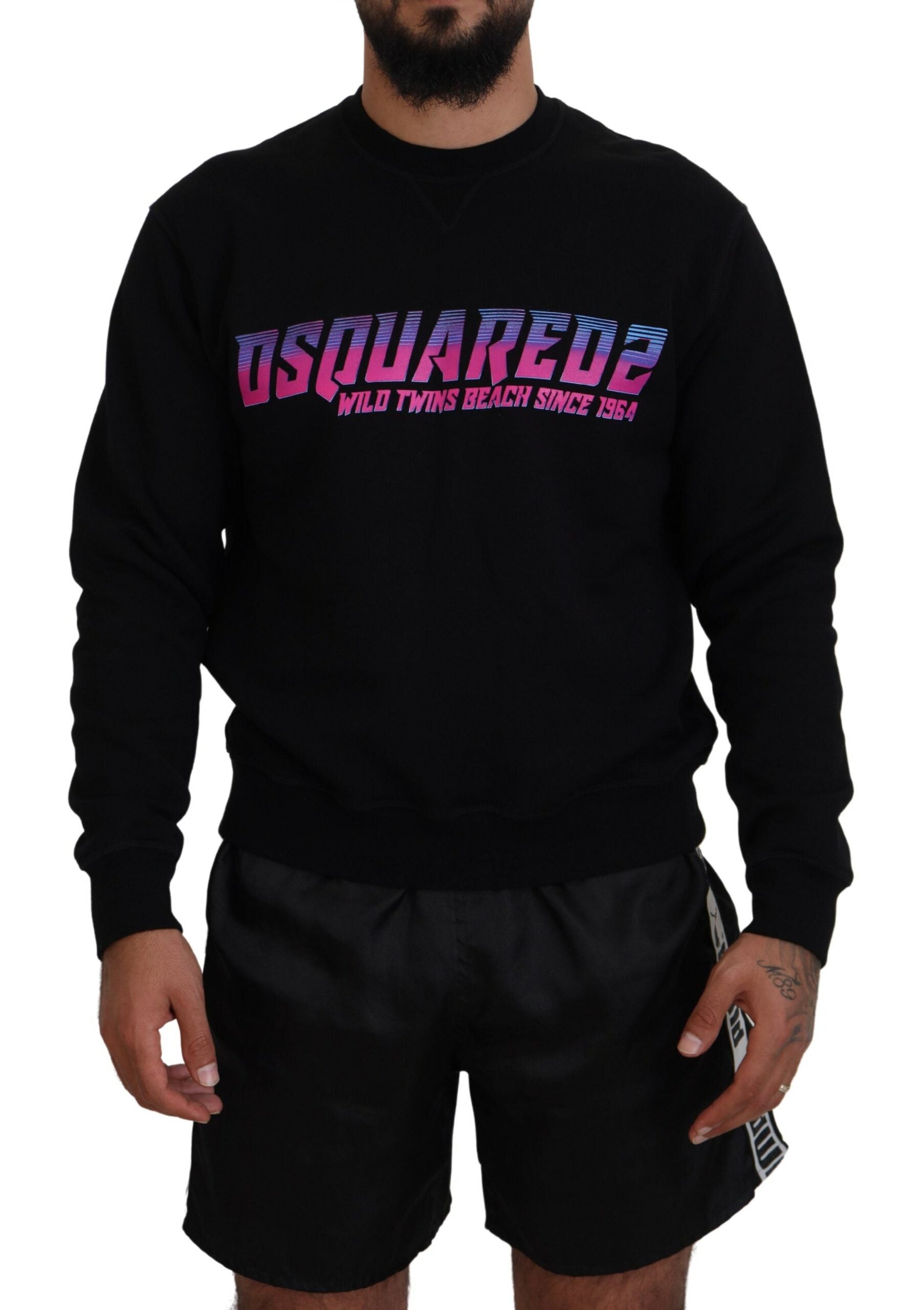 Dsquared² Black Logo Print Long Sleeves Men Pullover Sweater by Dsquared²