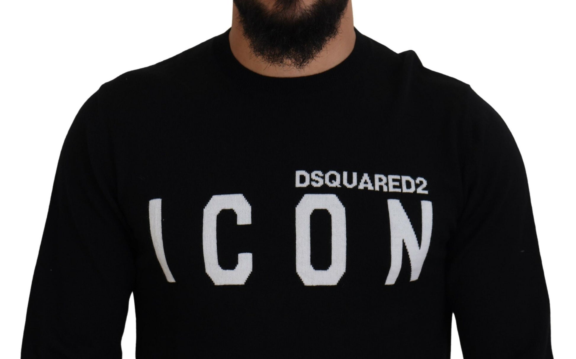 Dsquared² Black Logo Print Long Sleeves Men Pullover Sweater by Dsquared²