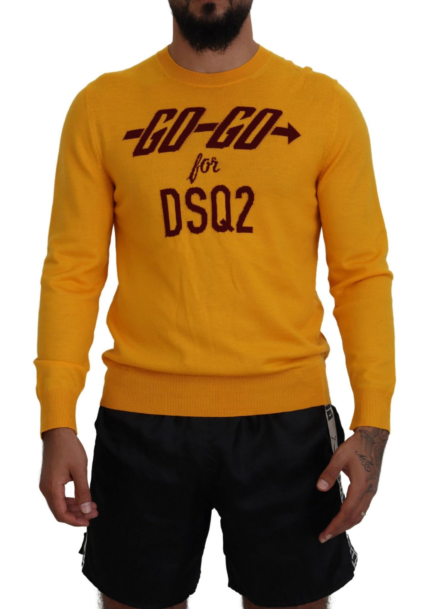 Dsquared² Orange Wool Long Sleeves Men Pullover Sweater by Dsquared²