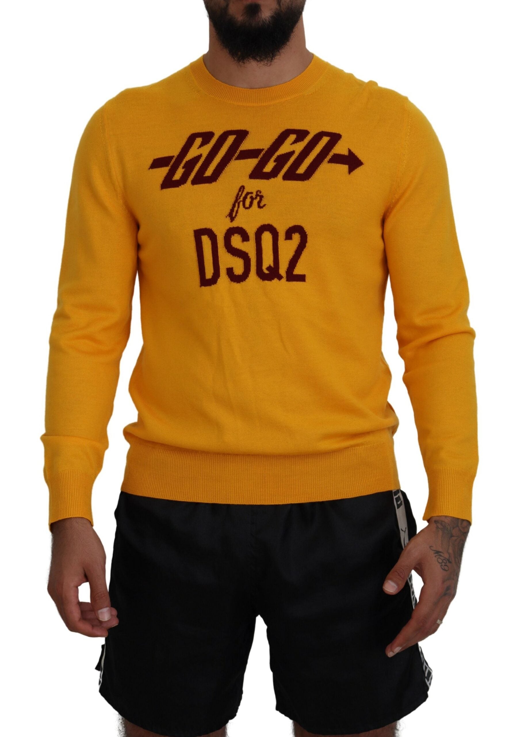 Dsquared² Orange Wool Long Sleeves Men Pullover Sweater by Dsquared²