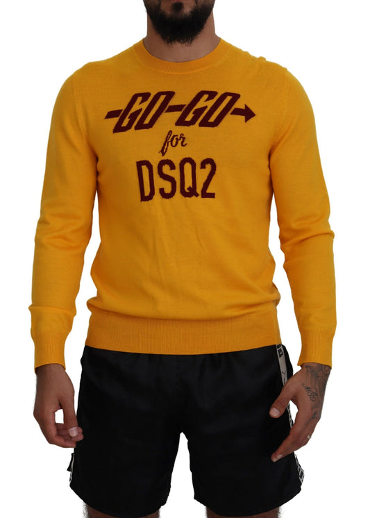 Dsquared² Orange Wool Long Sleeves Men Pullover Sweater by Dsquared²
