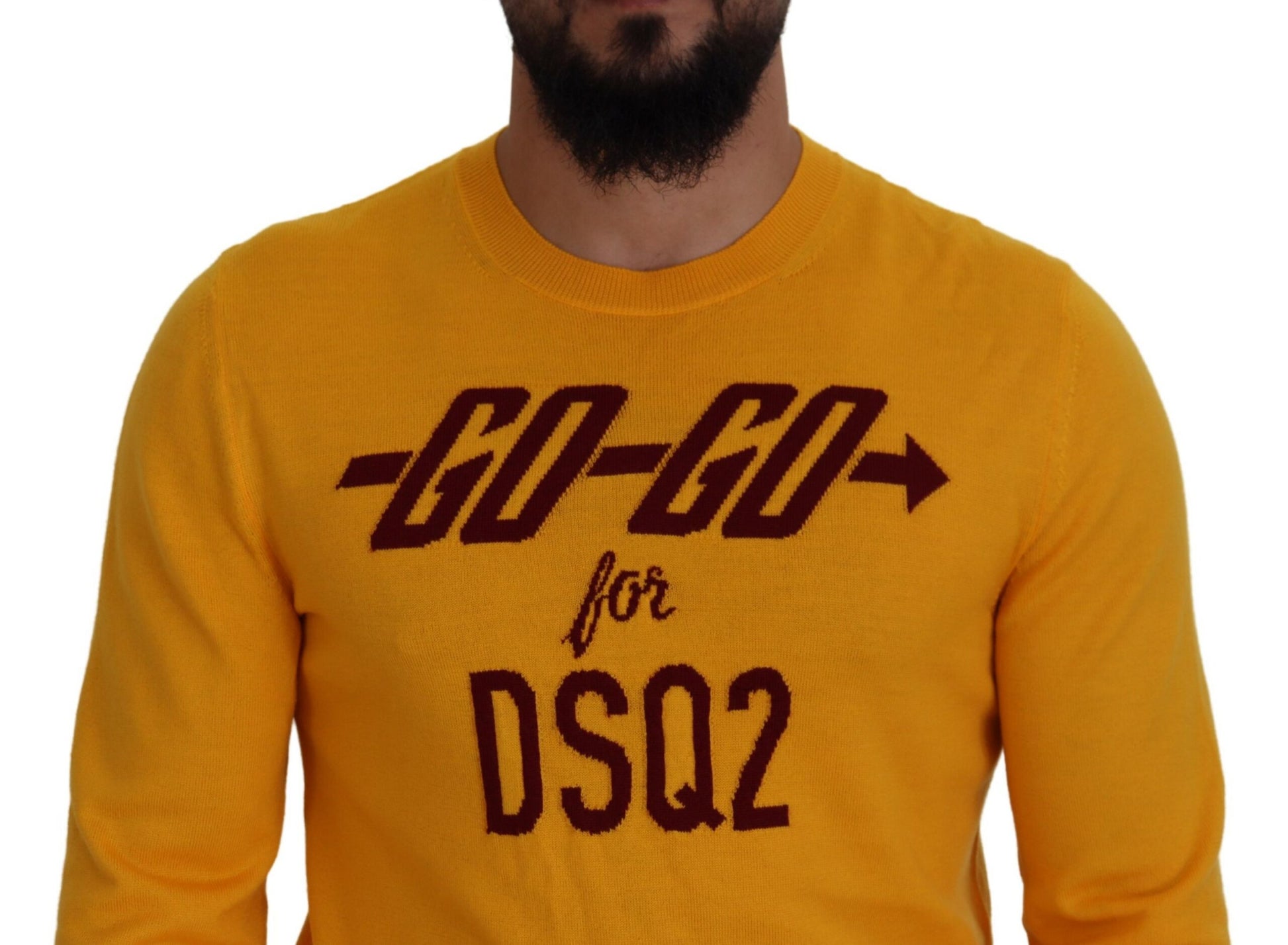 Dsquared² Orange Wool Long Sleeves Men Pullover Sweater by Dsquared²