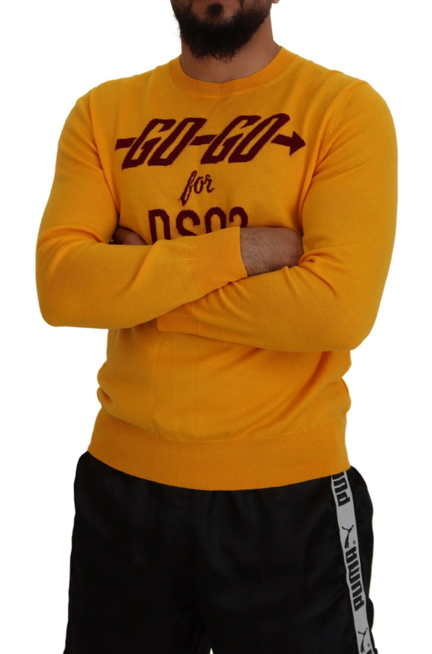 Dsquared² Orange Wool Long Sleeves Men Pullover Sweater by Dsquared²