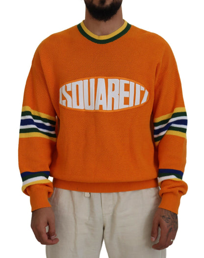 Dsquared² Orange Printed Long Sleeves Men Pullover Sweater by Dsquared²