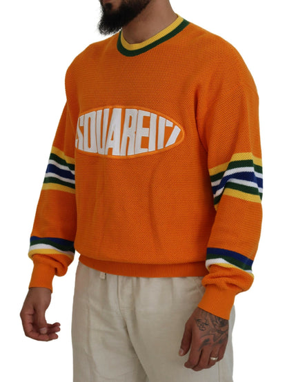 Dsquared² Orange Printed Long Sleeves Men Pullover Sweater by Dsquared²