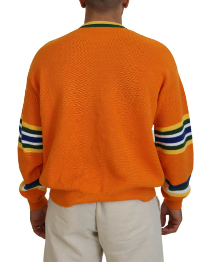 Dsquared² Orange Printed Long Sleeves Men Pullover Sweater by Dsquared²