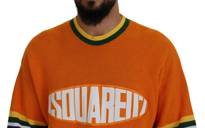 Dsquared² Orange Printed Long Sleeves Men Pullover Sweater by Dsquared²