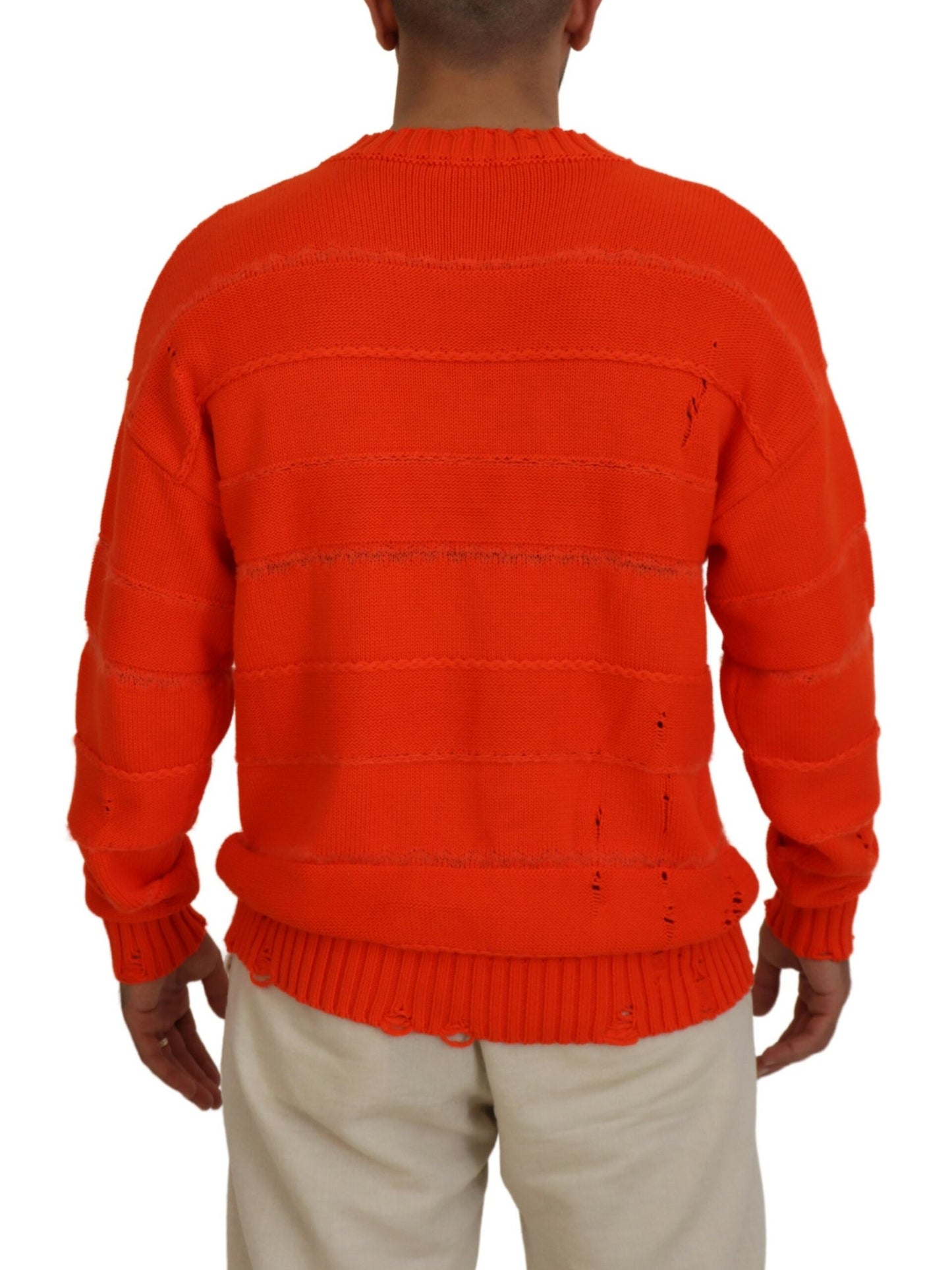 Dsquared² Orange Cotton Long Sleeves Men Pullover Sweater by Dsquared²