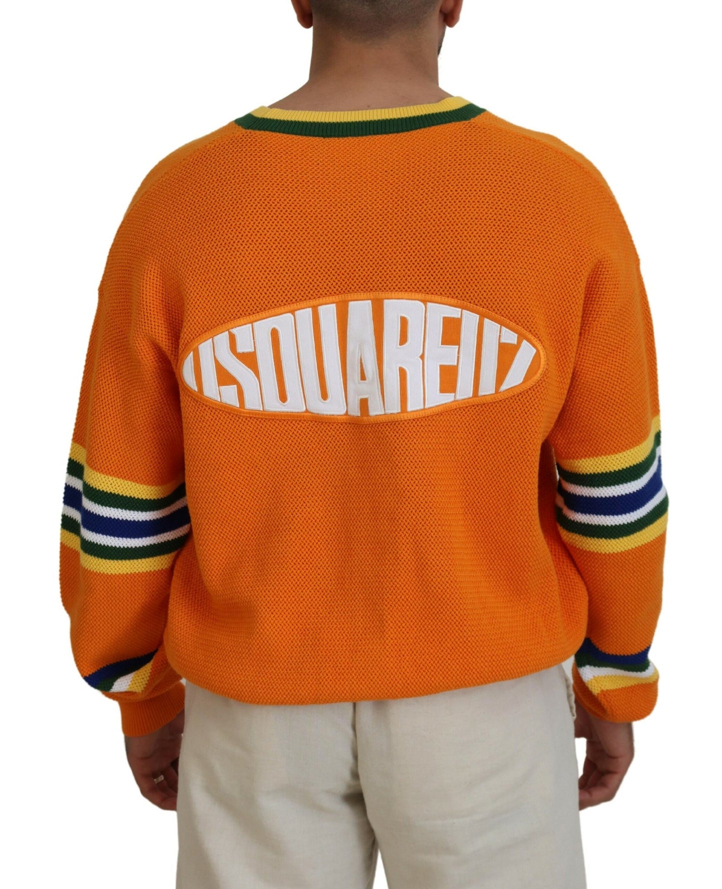 Dsquared² Orange Cotton Long Sleeves Men Cardigan Sweater by Dsquared²