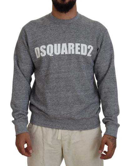 Dsquared² Gray Crystal Embellishment Men Pullover Sweater by Dsquared²