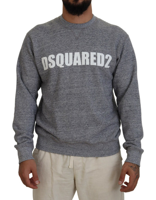Dsquared² Gray Crystal Embellishment Men Pullover Sweater by Dsquared²
