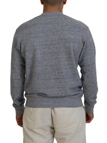Dsquared² Gray Crystal Embellishment Men Pullover Sweater by Dsquared²