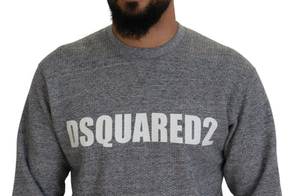 Dsquared² Gray Crystal Embellishment Men Pullover Sweater by Dsquared²