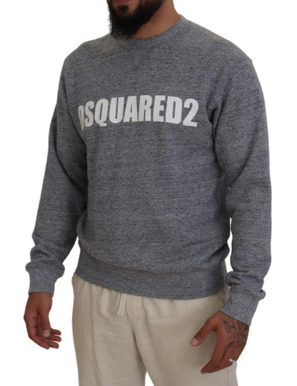Dsquared² Gray Crystal Embellishment Men Pullover Sweater by Dsquared²