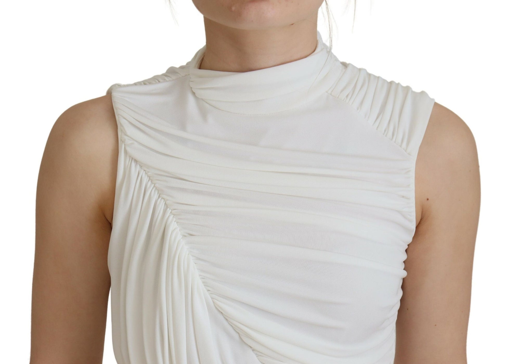 Dsquared² White Viscose Sleeveless Bodycon Mini Dress by Dsquared²