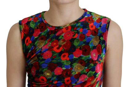 Dsquared² Multicolor Floral Bodycon Ruched Maxi Dress by Dsquared²